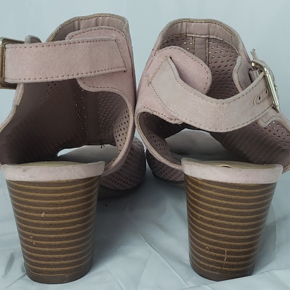 UNISA Slingback Heels Womens 9M pink suede Open Toe Block Heel - Picture 4 of 12